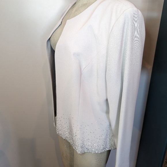 Silver beaded  2 piece lightweight dress set Size 18 - Picture 13 of 17